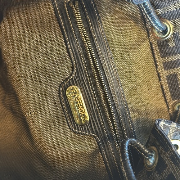 Fendi Zucca Bag Pack Canvas Leather Brown Black Backpack Rucksack with COA - Picture 13 of 16